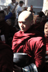 Monk Waiting Midday Meal