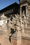 Stone Figures Flanking Steps